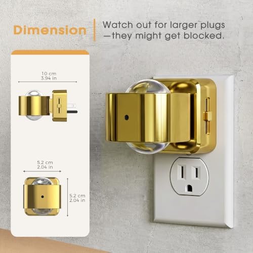 Briignite Night Light Projector, Gold Night Lights Plug into Wall Rotating - Image 5