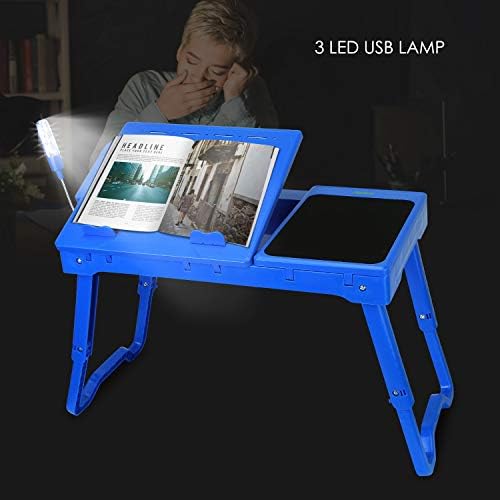 Moclever Laptop Table for Bed-Multi-Functional Laptop Bed Table Tray with Internal Cooling Fan & 2 Independent Laptop Stands-Foldable & 3 Different Height Laptop Desk-LED Lamp-4 Port USB - Image 5