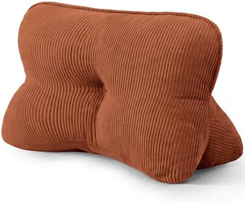 Lumbar Support Pillow Back Pain – Corduroy Reading Pillow Bed Sofa Chair by SCNUT