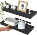 WALI Floating Shelves for Wall, 2 Tier Bathroom Storage Shelf Over Toilet, for Bedroom Bookshelf, Living Room Decor, Kitchen, Nursery, Laundry, Soundbar Floating Shelf Mount Under TV (CS102L), Black by WALI