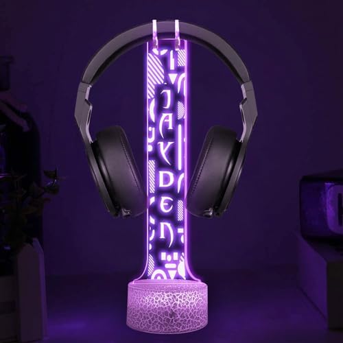 Custom Gamer Headphone Holder with RGB LED Lights, Personalized Name Headset Stand, Valentine Gift for Boyfriend Girlfriend, Gift for Him Her, Game Room Decoration - Image 7