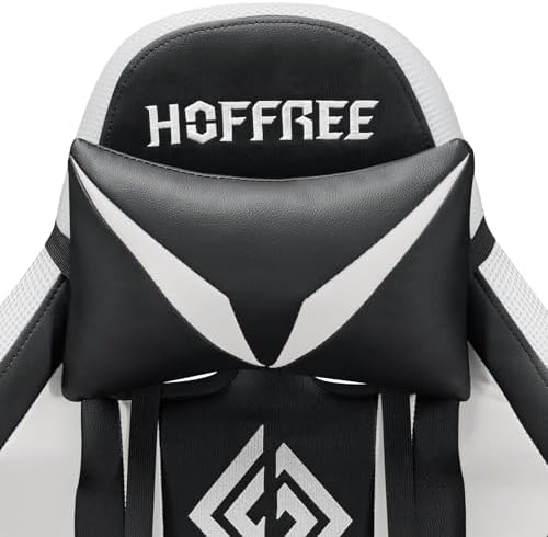 HOFFREE RGB Gaming Chair with Speakers Massage LED Lights Game Chair-White | Bluetooth Computer Gaming Chair with Footrest Video Game Chair for Adults Ergonomic High Back Gamer Chair with Lumbar Support - Image 6