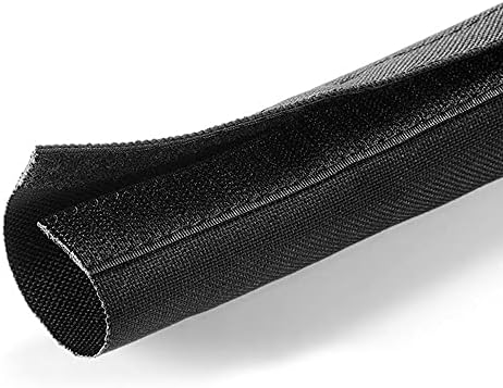 Electriduct 1.5" Hook and Loop Nylon Fast Wrap Sleeve Cable Management - 10 Feet - Black by Electriduct