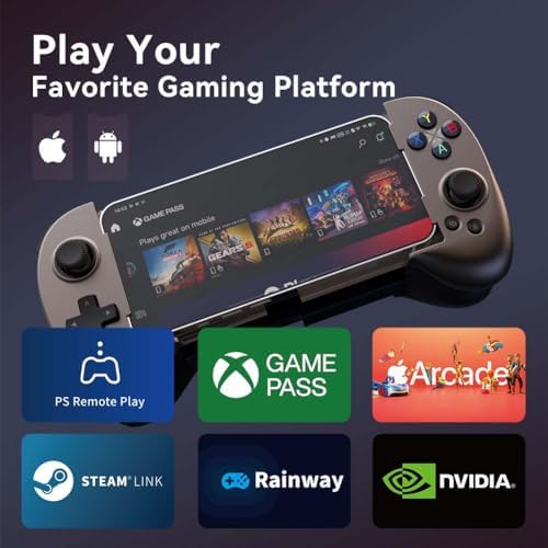 ShanWan Mobile Game Controller for iphone/Android with PHONE CASE Support, Bluetooth Wireless Gamepad - PS Remote Play, Xbox Cloud, Steam Link, GeForce NOW, MFi Arcade Games-Long Battery Life - Image 2