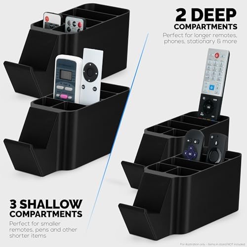 BRAINWAVZ Game Controller, Remote Control Holder & Pen Organizer, Ideal for Side Tables & Desktops (For 3 to 5 Remotes, 1 Game Controller, Pens & Stationery) - Image 5