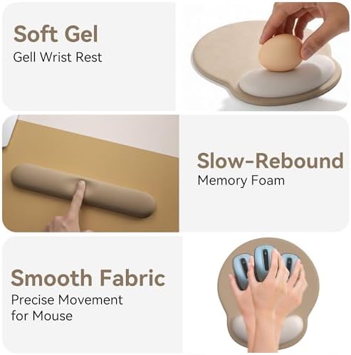 Mouse Pad with Keyboard Wrist Rest,Ergonomic Mousepad Support Set - Image 6