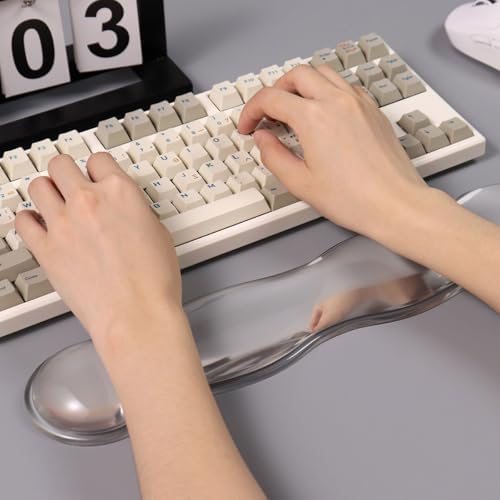 Gel Keyboard Wrist Rest,White Wrist pad for Computer Keyboard | Wrist Support for Keyboard 60%/68%/75%, Keyboard Cushion, Comfort & Support for Typing and Gaming - Image 2