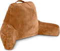 Husband Pillow Tan, Original Reading Pillow in Bed Rest Chair, Shredded Memory Foam Large Lounge Cushion Adult Backrest with Arms, Comfy Back Support for Sit Sitting Up, Washable/Removable Cover by HusbandPillow