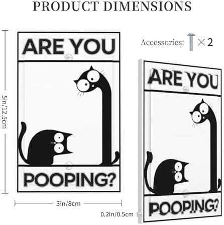 Decorative Light Switch Cover Plate Funny Bathroom Art with Are You Pooping Sign 1 Gang No Device Single Blank Outlet Covers Wall Plate Switchplate Covers Dimmer Faceplate Farmhouse - Image 5