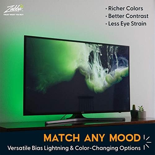 Power Practical LED Strip Lights Backlight, USB Light Strips w/Remote for 15 Ambient Color Bias Lighting Options & 10 Brightness Modes, for TV/Computer Decor/Indoor Use, Size (30"-40" TV) - Image 7