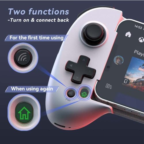 ShanWan Mobile Game Controller for iphone/Android with PHONE CASE Support, Bluetooth Wireless Gamepad - PS Remote Play, Xbox Cloud, Steam Link, GeForce NOW, MFi Arcade Games-Long Battery Life - Image 5