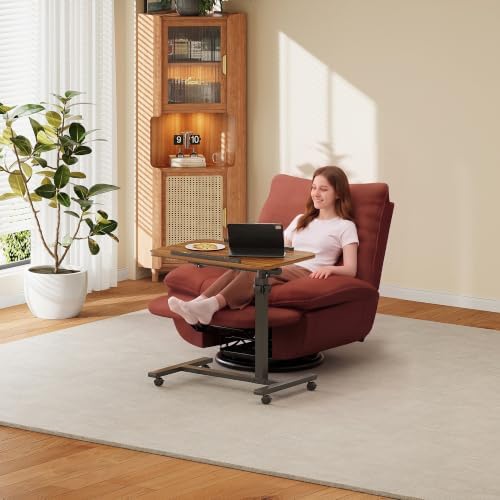 Furist Laptop Lap Desk, Mobile Adjustable Overbed Bedside Table with Wheels, Portable Standing Bed Desk, Rolling lapdesk Lap desks for Adults with Casters& Mouse Pad - Image 4