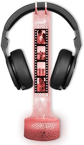 Custom Headphone RGB Light Headset Holder, Personalized Couple Photo Headphone Night Light, Gaming Room Decor, Gift for Boyfriend, Teen Gamer, Valentines Day Gift, Gifts for Couple - Image 2