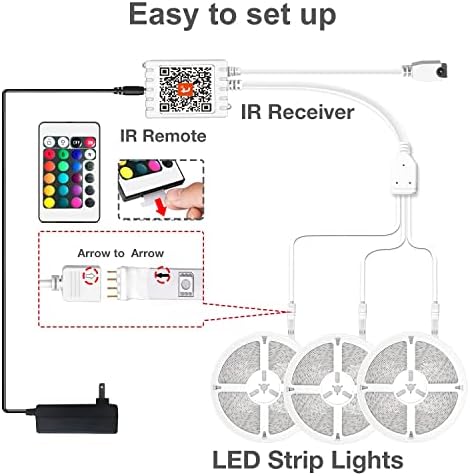 DAYBETTER Smart WiFi LED Strip Lights 150ft (3x50ft), RGB Color Changing, Alexa Google Voice Control, Music Sync, App Remote, Indoor Home Decor for Bedroom Gaming Room Party - Image 7