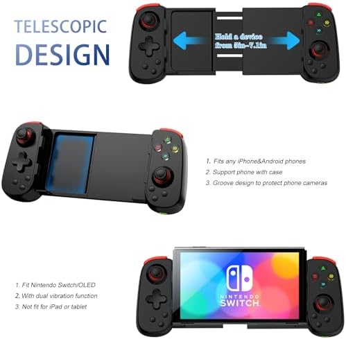 Koiiko Wireless Controller for iPhone 17/Android/PC/iPad/Tablet/Appl Arcade MFi Games/Switch, Support Streaming on PS/Xbox/PC Console, Cloud Gaming Gamepad Joystick - Turbo/Dual Motors Black - Image 4