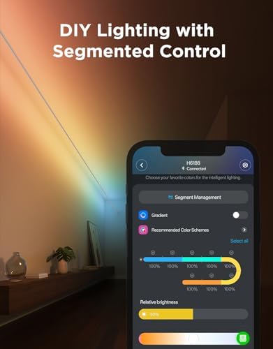 Govee RGBWWIC Strip Light with Skyline Kit 13.1ft, Smart Control, APP, WiFi - Image 4