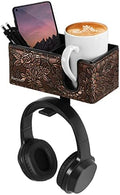 Under Desk Cup Holder Clamp on Cup Holder PU Leather Clip on Desk Organizer by Aurynns