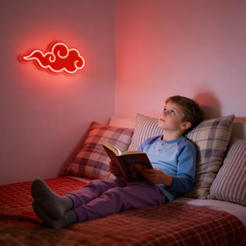 Anime Neon Sign, UV Printed Red Cloud LED Neon Light Signs for Wall Decor - Image 4