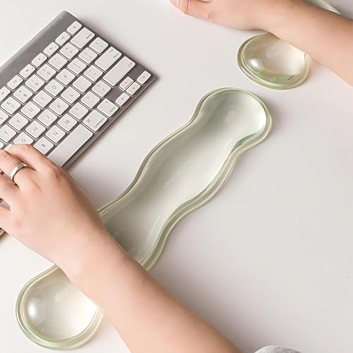 Clear Gel Mouse Wrist Rest, Wrist Support Wrist Pad for Typing Pain Relief, Ergonomic Cool Wrist Rest for Mouse, Hand Mouse Wrist Rest for Office, Gaming, Computer, Laptop - Transparent Green - Image 2