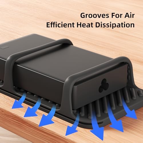 2 Pack Universal Silicone Laptop Charger Holder,Under Desk Power Brick Mount Organizer for Charging Brick & Cables,Flexible Non-Slip Power Bricks Mount,Secure Supply Holder for Laptop Charger,Black - Image 5