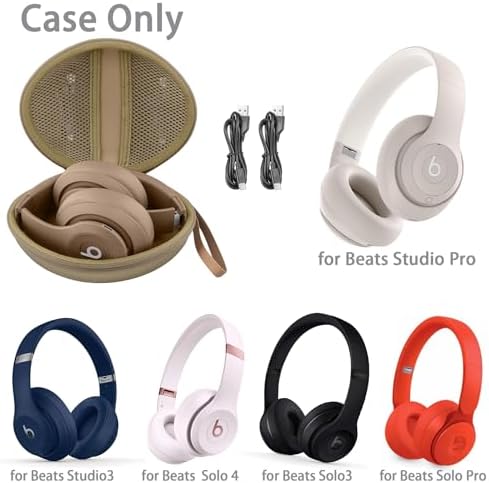 for Beats Studio Pro/Studio3/Solo4/Solo3 Headphones Hard Case, Brown - Image 2