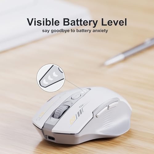 Uineer Wireless Mouse, 2.4GHz Rechargeable Computer Mouse, Battery Display - Image 3