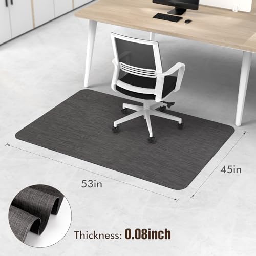 Blvornl Office Chair Mat for Hardwood Floor, Computer Chair Mat, 45"x 53" | Black, Waterproof, easy to clean, suitable for hardwood, laminate, Rattan Woven Pattern, Durable Solid PVC Material - Image 2