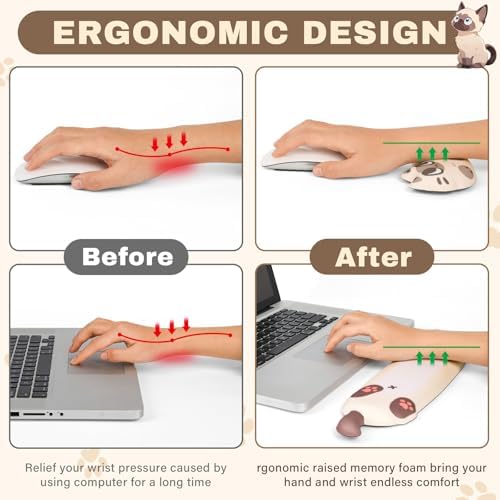 Keyboard Wrist Rest and Mouse Pad Set, Wrist Rest for Keyboard and Mouse - Image 5