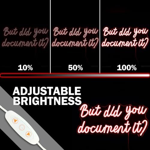 But Did You Document It Neon Sign For Wall Decor Dimmable Neon Led Sign for Bedroom Wall Light Red Neon Light Up Sign for Man Cave Decor Office Gym Living Room Decor Gifts for Boss Coworker - Image 4