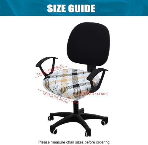 Smiry Stretch Printed Office Computer Desk Chair Seat Covers | Stretch Fit, Soft Fabric Universal Rotating Chair Cover, Washable Removable, Anti-Dust Seat Cushion Protector - Image 4