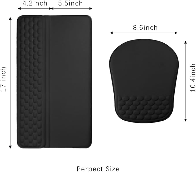 Keyboard Wrist Rest -Ergonomic Keyboard Stand with Wrist Rest- with Carpal Tunnel Pain Relief Massage Bumps and Full Memory Gel Design - Ideal Frequent Computer (Black) - Image 2