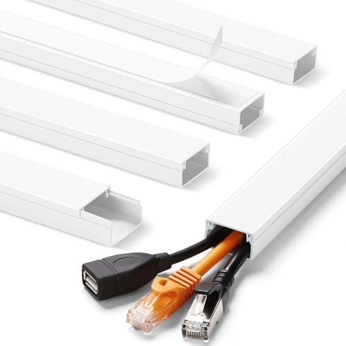 ZhiYo Cord Hider 71in(5 x L14in), Cord Covers for Wires on Wall, Cable Hider for Wall Mounted TV, Wire Cover for 2-4 Cords, Paintable Wire Concealer, Easy Cable Management, W0.95in H0.55in, White by ZhiYo