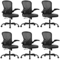 Synorla Office Chair|Ergonomic Desk Chairs (Pack of 6) | Flip-up Armrests,Mesh Computer Chair,High Back,Comfy Work,Adjustable Lumbar Support by Synorla