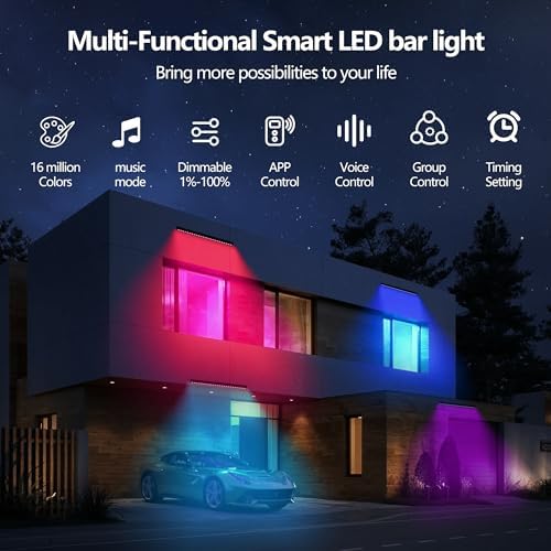 90W Smart Wall Washer Light, 20 Inch Bluetooth Multi-mountLED Linear Pendant Light Versatility Hanging Fixtures, RGBCW Dimmable Chandelier for Wall Washing, Adjustable Heigh - Image 2