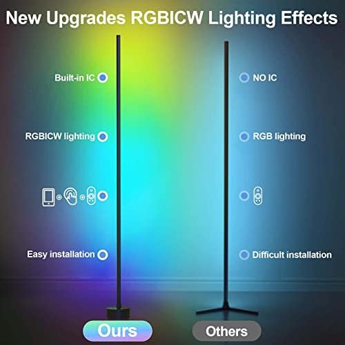 Miortior Corner Floor Lamp - Smart RGB LED Corner Lamp with App and Remote Control, 16 Million Colors & 68+ Scene, Music Sync, Timer Setting - Ideal for Living Rooms, Bedrooms, and Gaming Rooms - Image 5