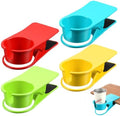 4Pcs Drinking Cup Holder Clip on Cup Holder Beach Plastic Drink Clamp for Secure Grip Adirondack Chair Desk Cups Holders for Water Beverage Coffee Mug 8.5 x 8.3 x 4.7 Inch by Unknown
