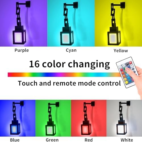 Pixel Lantern Night Light - 16 Color Changing LED Mood Light with Remote Control, Desk & Wall Mountable, Dimmable Timer for Bedroom, Nursery, Gaming Room Decor Gift 1 Pcs - Image 4