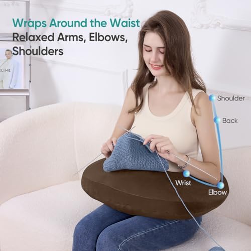 Reading Pillow for Gaming, Lap Desk Pillow Crochet Pillow Ergonomic Arm Support for Sitting in Bed or Couch, Pain Relief and Fatigue for Gaming, Reading, Crocheting, Playing & Working - Image 5