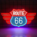 UV Printed Route 66 Neon Sign Vintage Route 66 Garage Wall Decor Dimmable Led Us High Way Sign for Man Cave Garage Neon Lights for Bedroom Party Club Gift by Gevbay