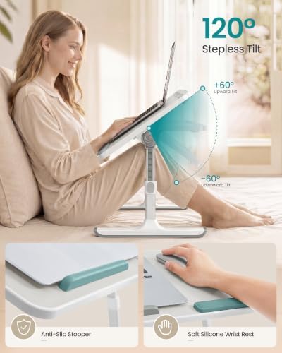 SONGMICS Bed Laptop Desk, Adjustable, 8 Heights, 23.6 x 15.7 Inches - Image 3