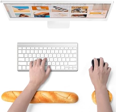 Soft Toast Bread Baguette Shape Anti-Skid Keyboard Wrist Rest Support & Mouse Wrist Support for Office,Computer,Laptop& Mac (Another Style) by Unknown