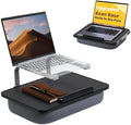 Rimkoo Elevated Lap Desk for 15.6" Laptop, 2-in-1 Dual Laptop Stand with Pillow Cushion, Lightweight Lap Tray for Couch & Bed, Ergonomic Design for Stable Typing & Relaxed Posture, Black by Unknown