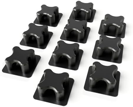 Magnetic Cable Organizer – Desktop Multipurpose Cord Keeper & Cable Management Clip for Home & Office (Black Cross 10Pcs) - Image 2