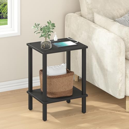 TUTOTAK End Table with Charging Station, Side Table, Nightstand - Image 5