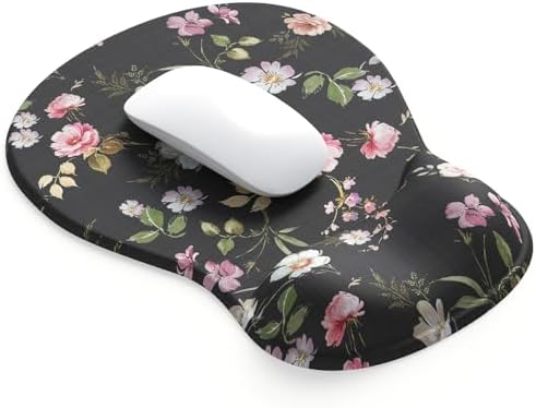 ErgoComfort Gel Wrist Rest Mouse Pad-Ergonomic Office Mousepad with Wrist Support-Non-Slip, Design Desk Accessories Mat for Home&Game Decor (08Floral Brust) by DEMONCHEST