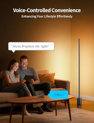 Ailofy Corner Floor Lamp, 1500lm RGBW Corner Lamp Work with Alexa & Google Assistant, 16 Million DIY Colors, Sync with Music, App Control, Modern LED Floor Lamp for Living Room & Bedroom, Black - Image 6