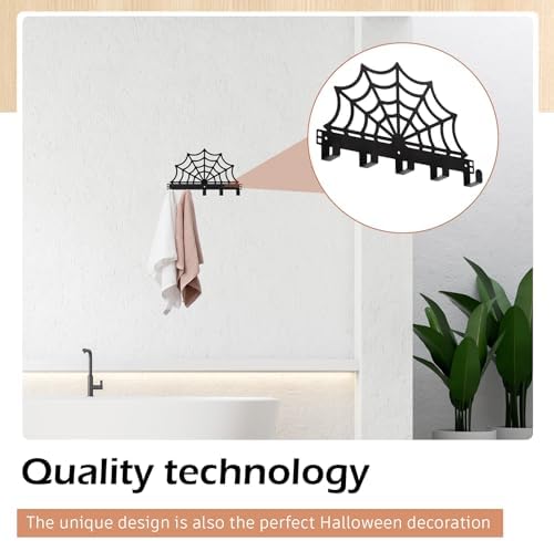 Reallnaive Over the Door Hooks Cobweb, 6 Hooks Towel Rack for Bathroom - Image 6