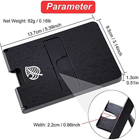 Tscope Foldable Switch Stand for Nintendo Switch/Switch 2/Lite/OLED, Adjustable Compact Portable Holder, Cute Leaf Design Gaming Stand Accessories (Black) - Image 5