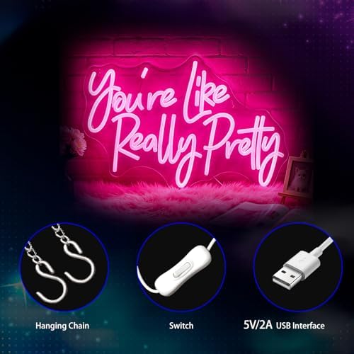 You're Like Really Pretty Neon Sign for Wall Decor, LED Signs Light - Image 5