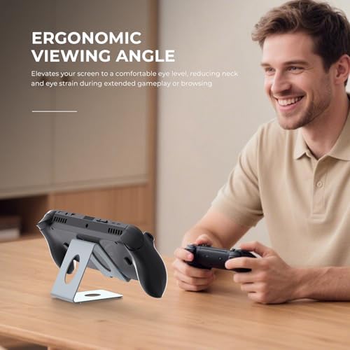 Desktop Stand Compatible with ROG Xbox Ally/Ally X/PlayStation Portal/Steam Deck/ROG Ally/X/Switch 2,Desktop Handheld Game Console Holder with Anti-Slip Silicone Pad (White) - Image 6